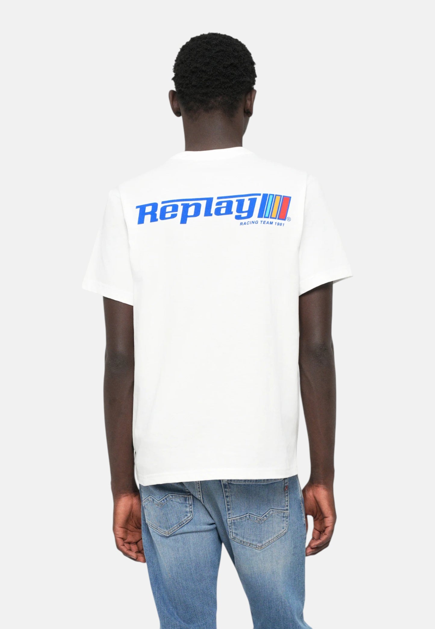 T-Shirt Manica Corta Uomo Replay In Jersey Con Grafica Logo  M3329 .000.2660