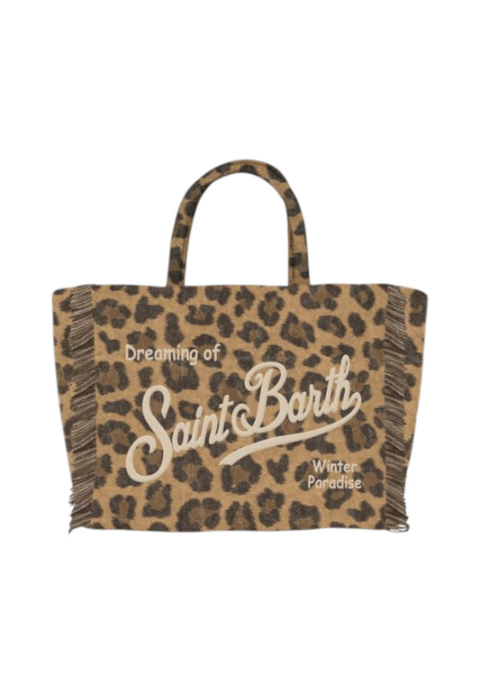 Borsa A Mano Donna Mc2 Saint Barth Leopard Midi Embroidery Vanity Mini Felt VAMI024
