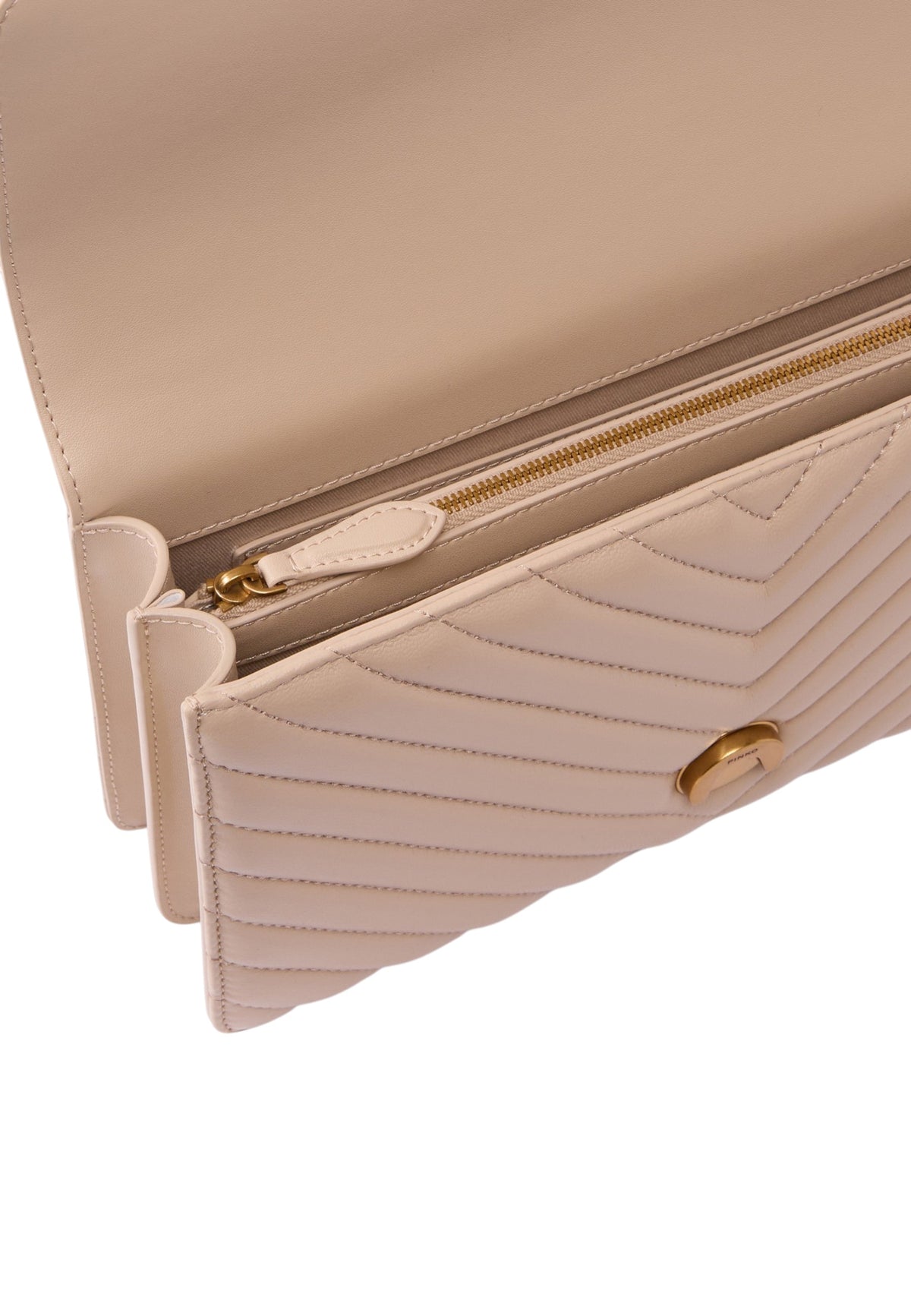 Borsa A Tracolla Donna Pinko Lavorazione Chevron, fibbia Love Birds, tracolla a catena, misure 27 x 8 x 16 cm Love One Classic Chevron 100941A0GK