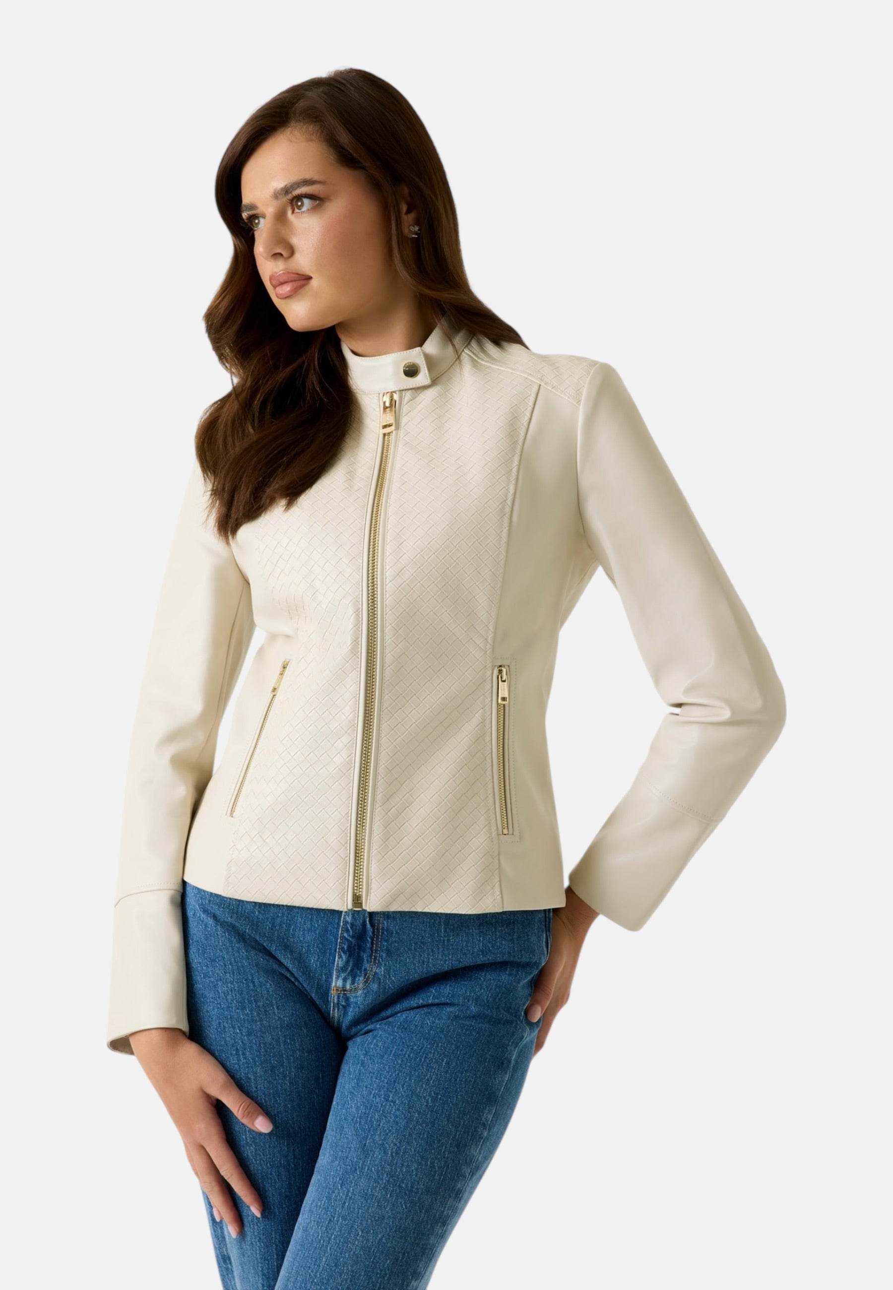 Giacca In Pelle Sintetica Donna Guess  Claudine Biker W6RL52WL850