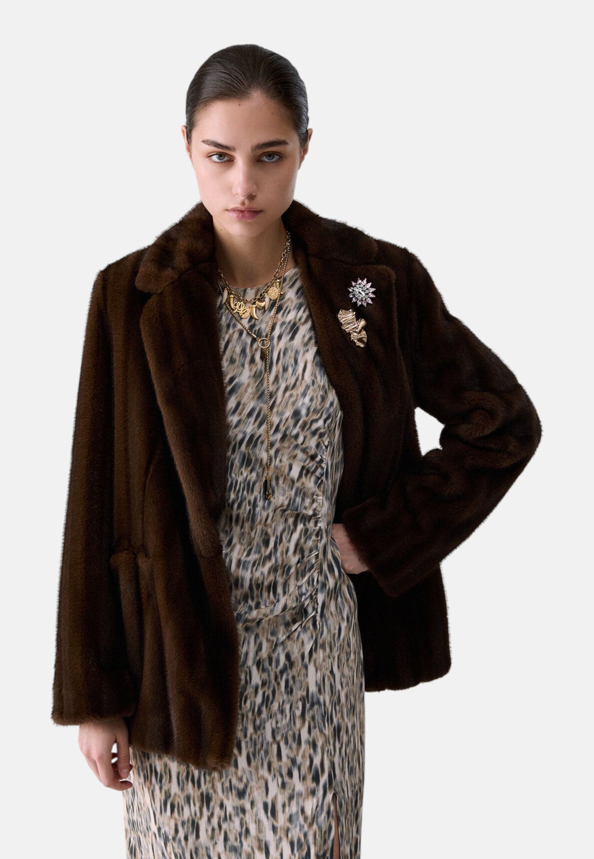Pelliccia Sintetica Donna Liu Jo Con Spille Gioiello  CF6018ES046