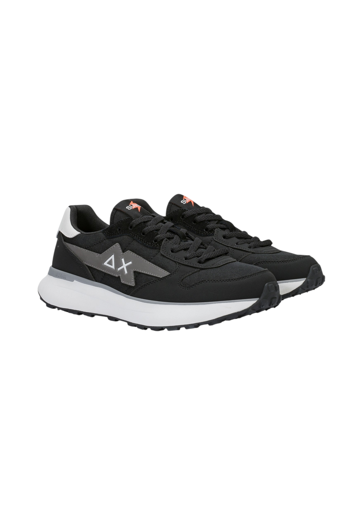 Sneakers Basse Uomo Sun68 Stile Running, Nylon E PU, Patch Fulmine Niki 4.0 Solid Z46133