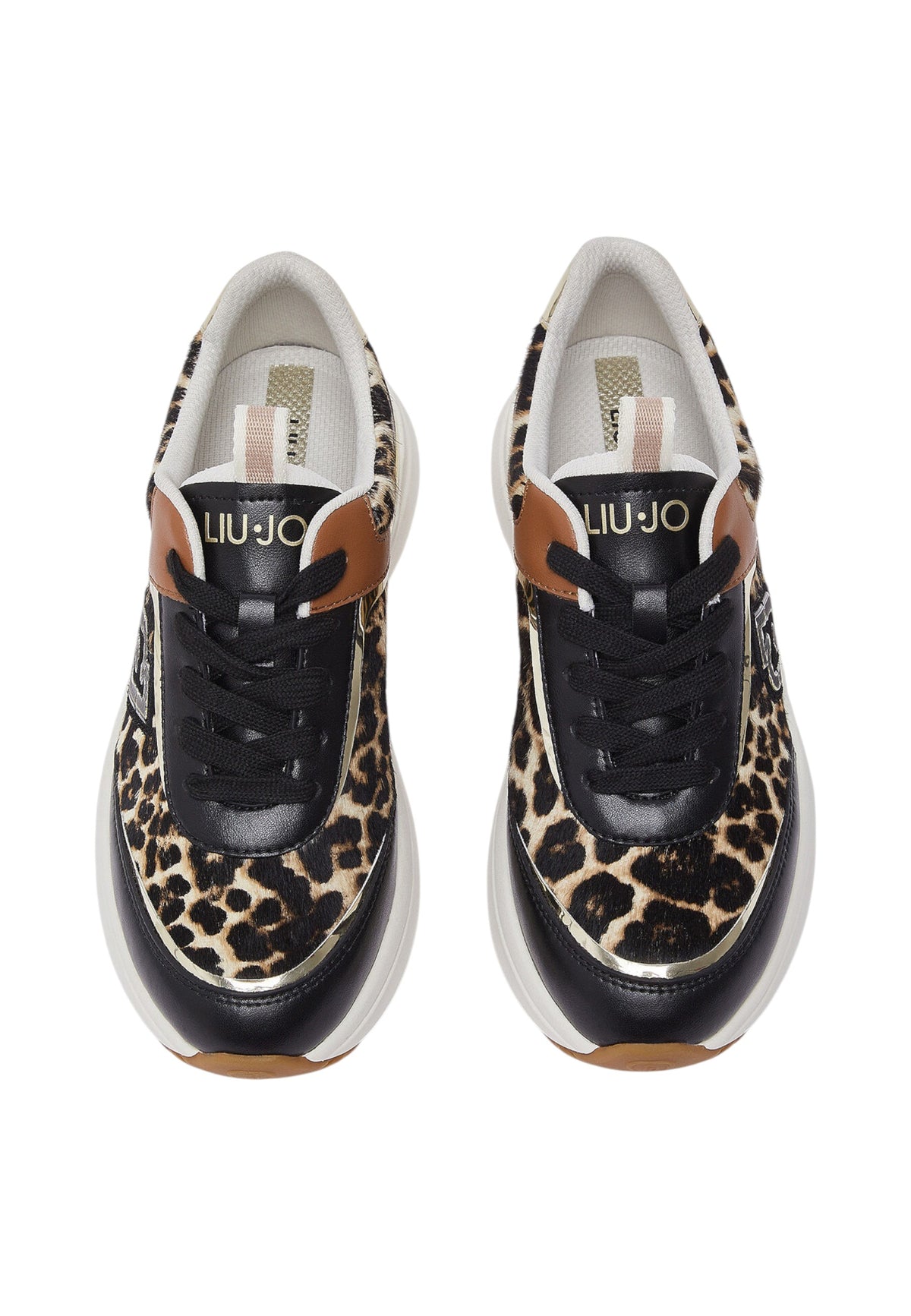 Sneakers Basse Donna Liu Jo In Pelle Con Inserti Animalier E Platform Stardust 01 BF6029TX549