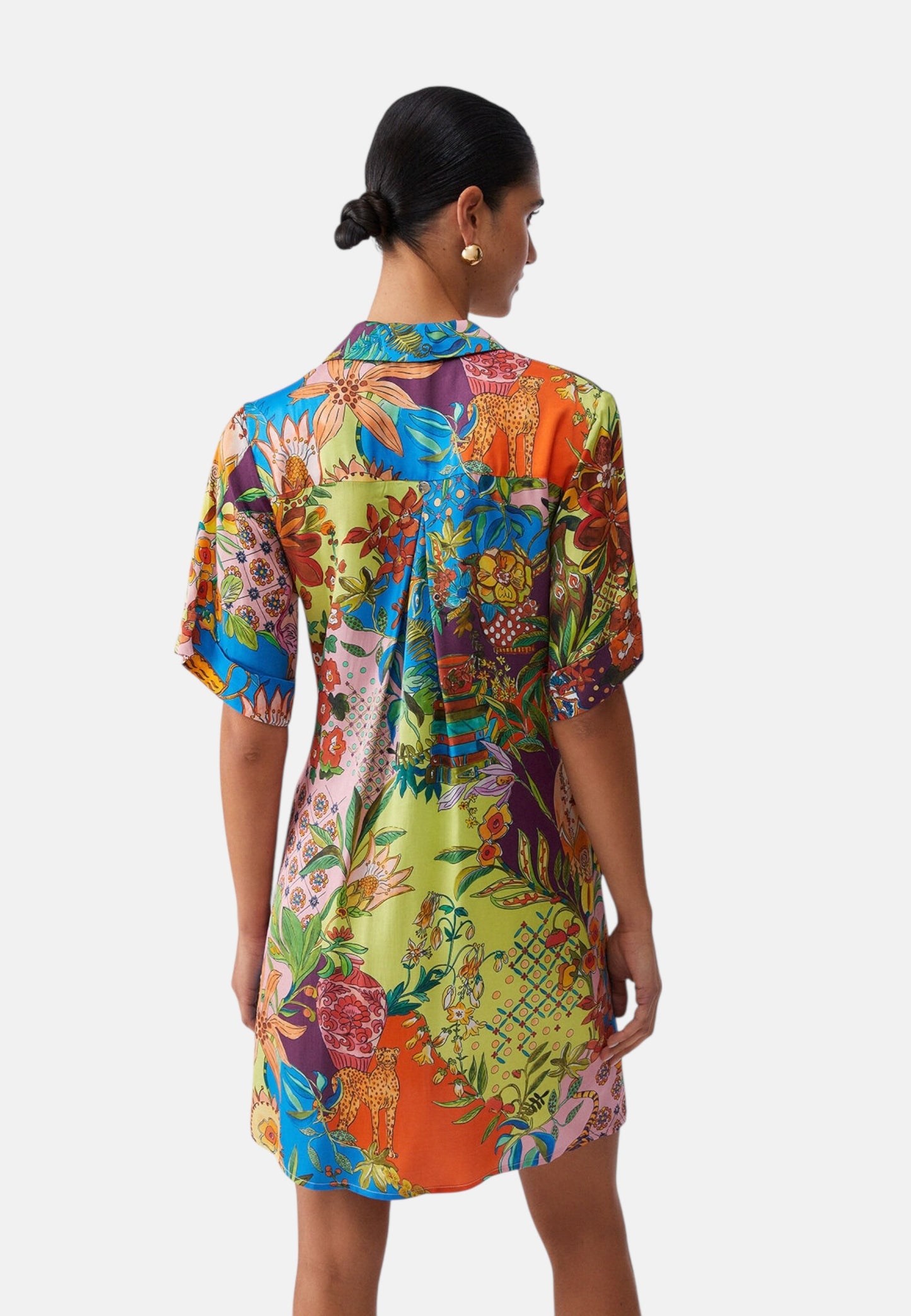 Vestito Corto Donna Liu Jo Tessuto Navetta Stampa All Over Rainbow Tiger Eco Line WA6482T471A