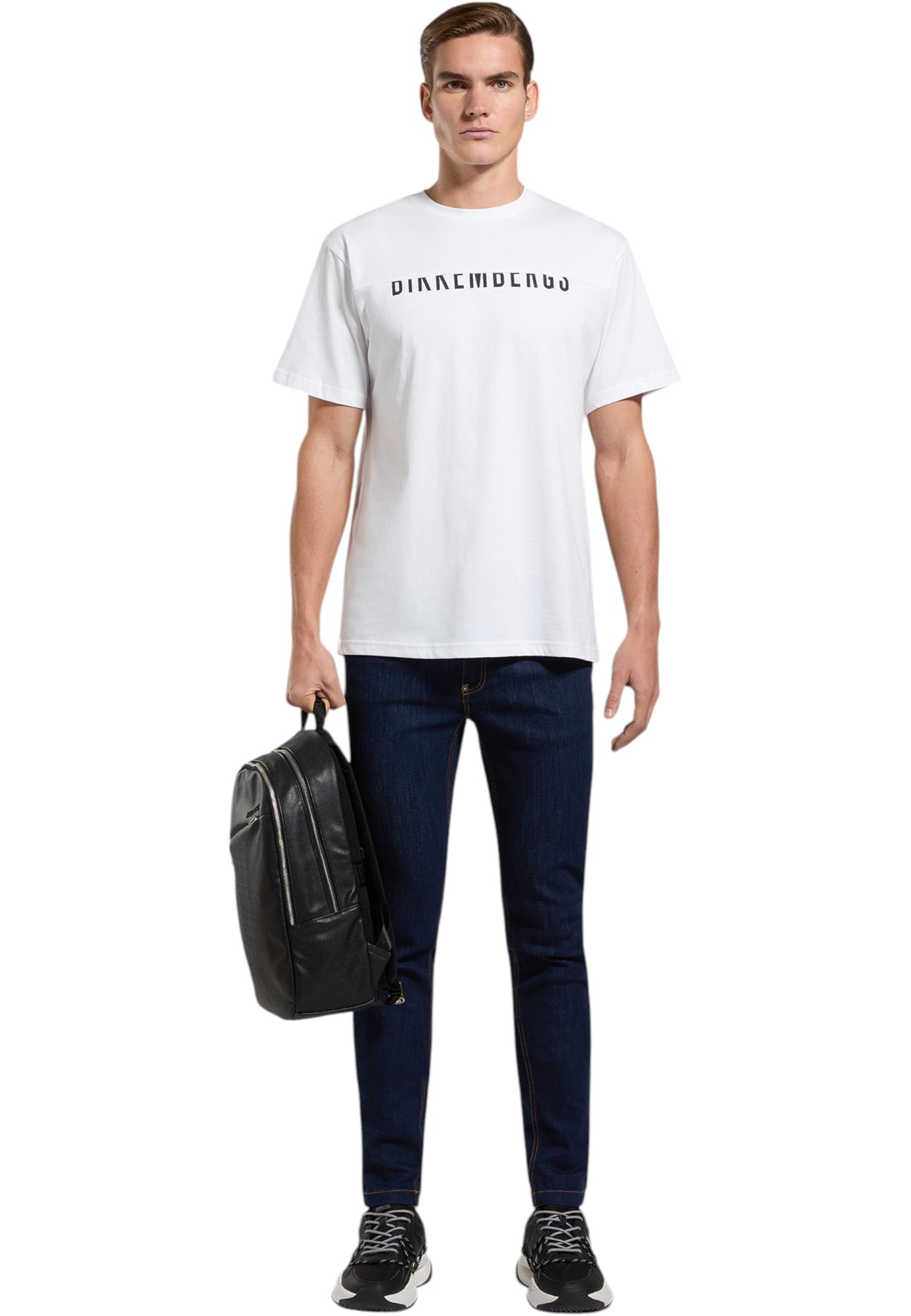 T-Shirt Manica Corta Uomo Bikkembergs Logo Spezzato