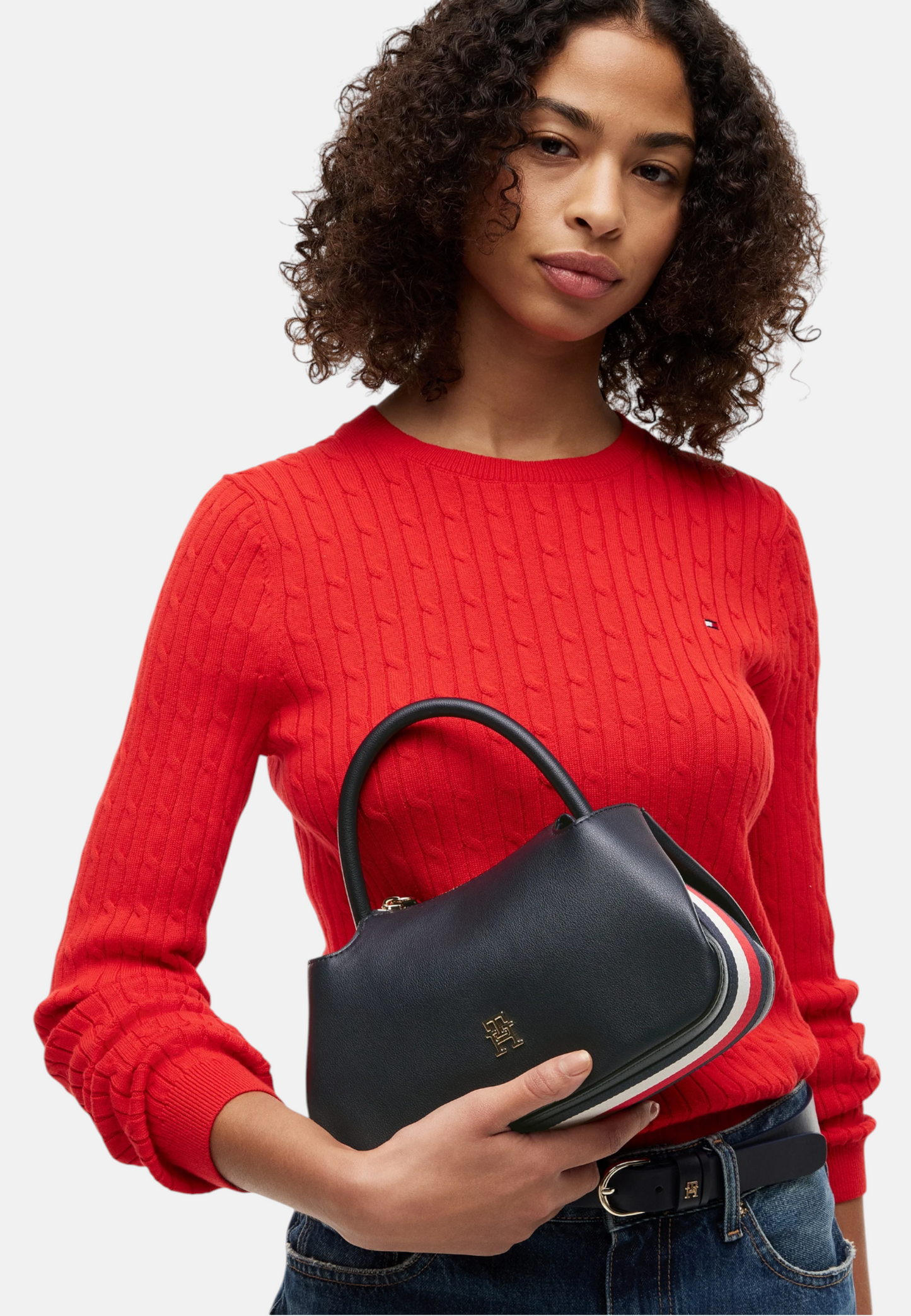 Borsa A Mano Donna Tommy Hilfiger Mini Satchel Th Logotape AW0AW18743