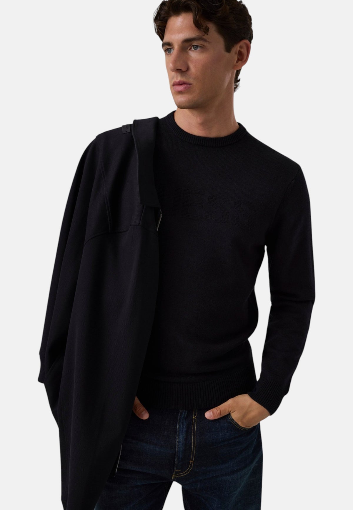Maglione A Girocollo Uomo Guess Logo Reverse Noburo M6BR16Z1364