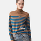 Maglione Collo Alto Donna Liu Jo A Righe Con Ricamo  WF6387MA88R