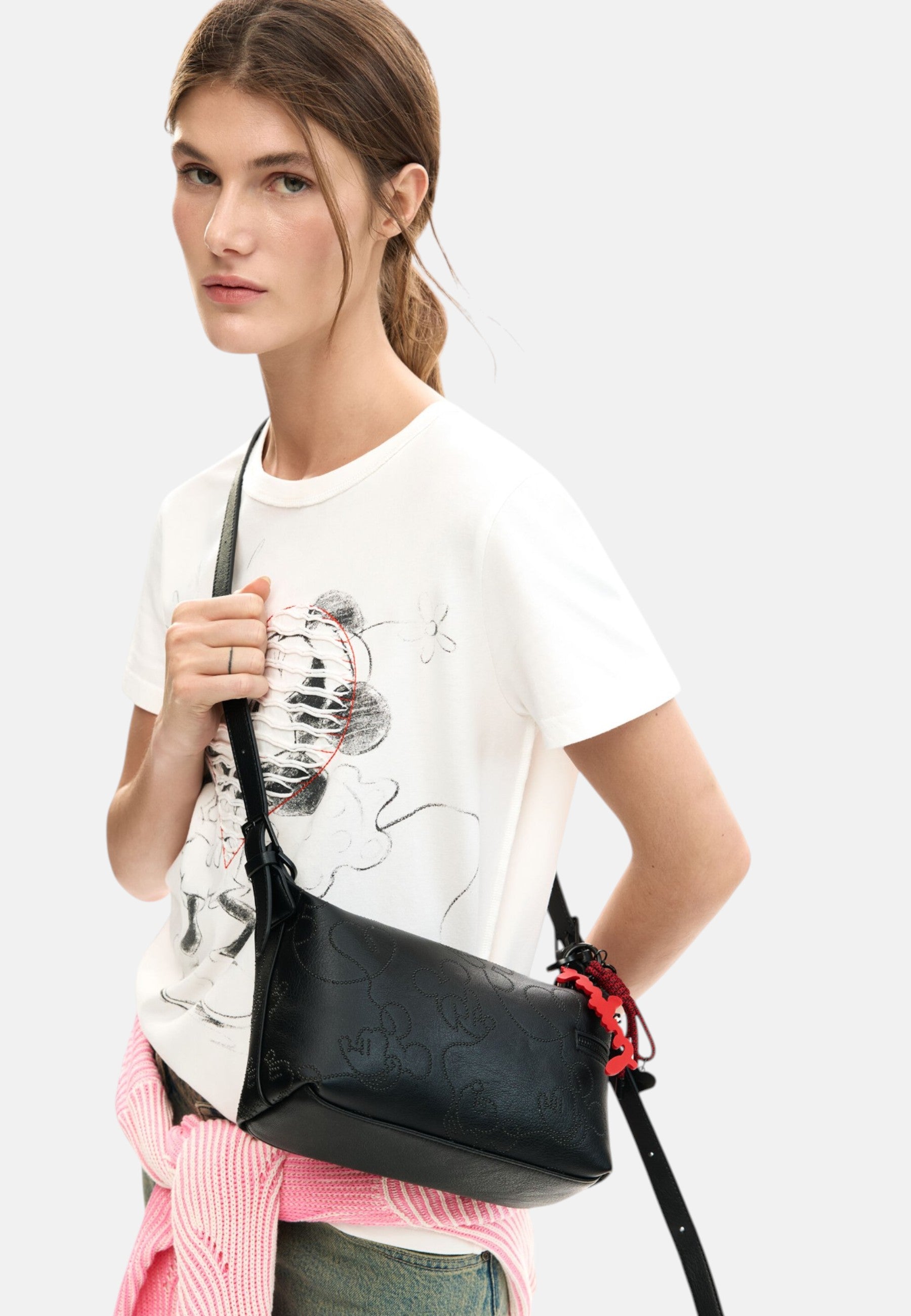 Borsa A Spalla Donna Desigual  Mickey Lines Huntington Mini 26SAXP75