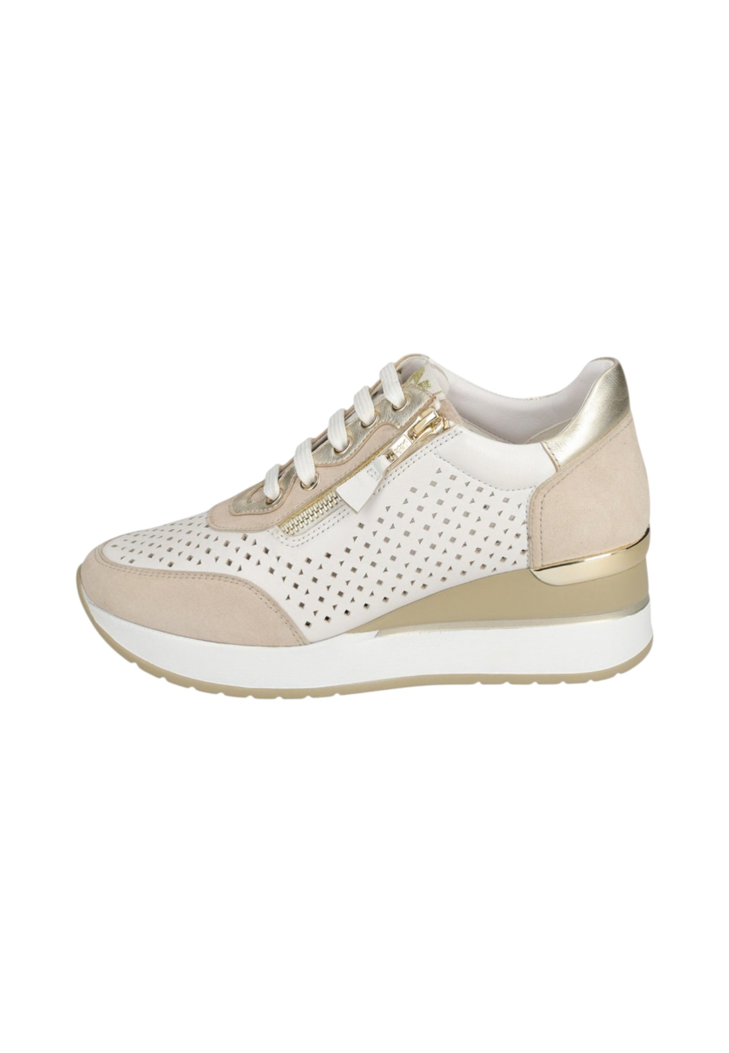 Sneakers Basse Donna Valleverde Con Suola Rialzata E Zip Laterale  36421