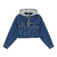 Giacca Jeans Donna Guess Con Cappuccio Gj Cropped Trucker W6RN11D5R2C
