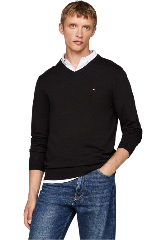 Maglia Scollo A V Uomo Tommy Hilfiger  Essential Cotton