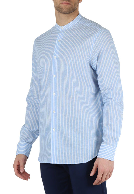 Camicia Manica lunga Uomo QB24 A Righe Collo Coreana  CFC0114984003