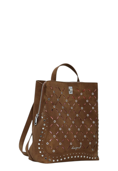 Zaino  Donna Desigual  Yankee Metal Patch Sumy Mini Camel 25WAKP31