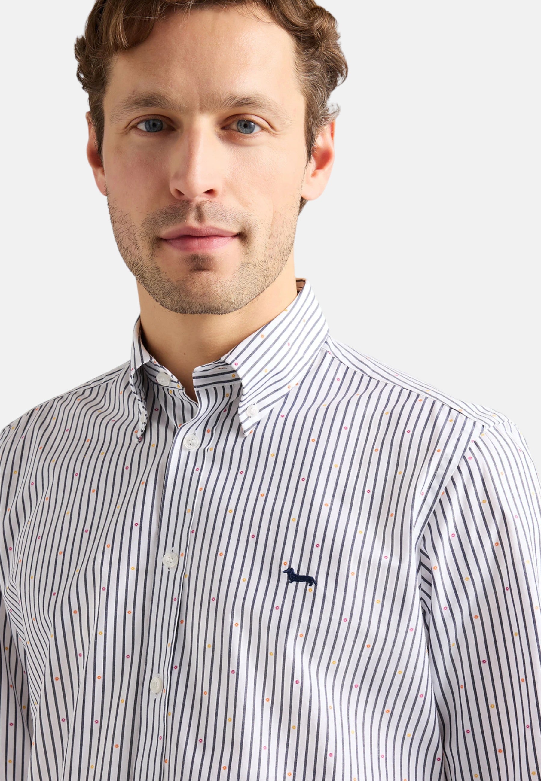 Camicia Manica lunga Uomo Harmont & Blaine A Righe E Micro Fantasia  CRQ001013696B