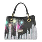 Borsa A Mano Donna Braccialini Stampa Bugs Bunny Skyline Dubai Cartoline Lt LT250YY