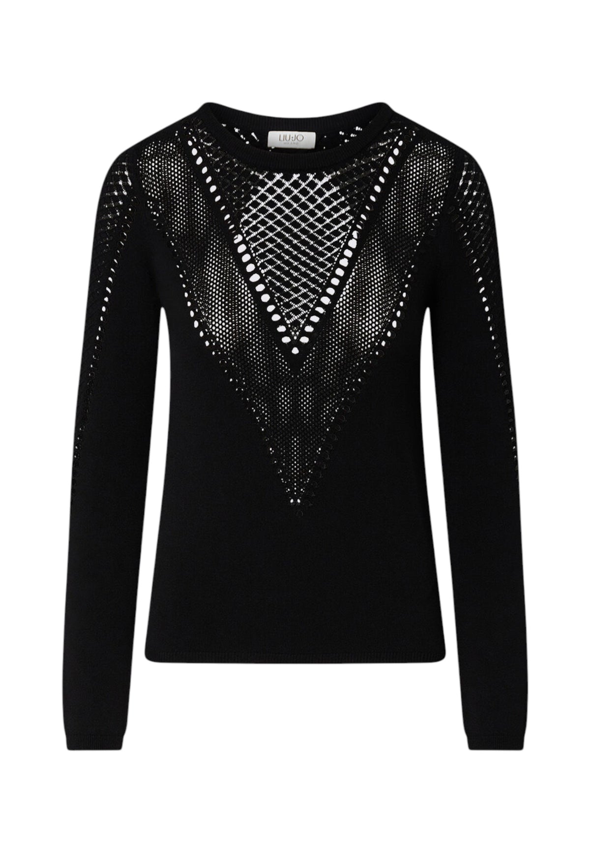 Maglia A Girocollo Donna Liu Jo Traforata Con Motivo Geometrico  WF6239MS99E