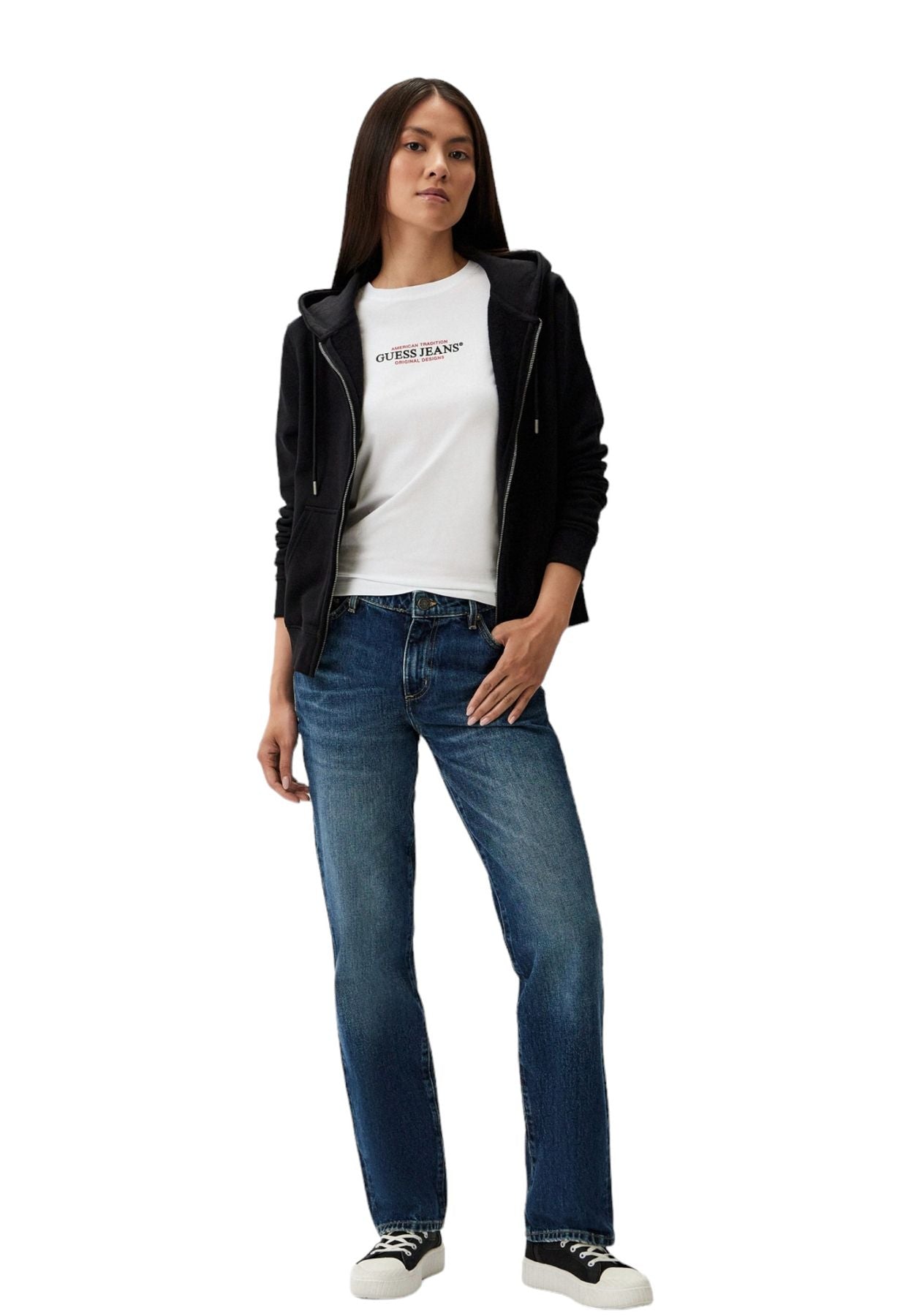 Felpa Con Zip Donna Guess  Gj Reg Mini W4YQ03KC811