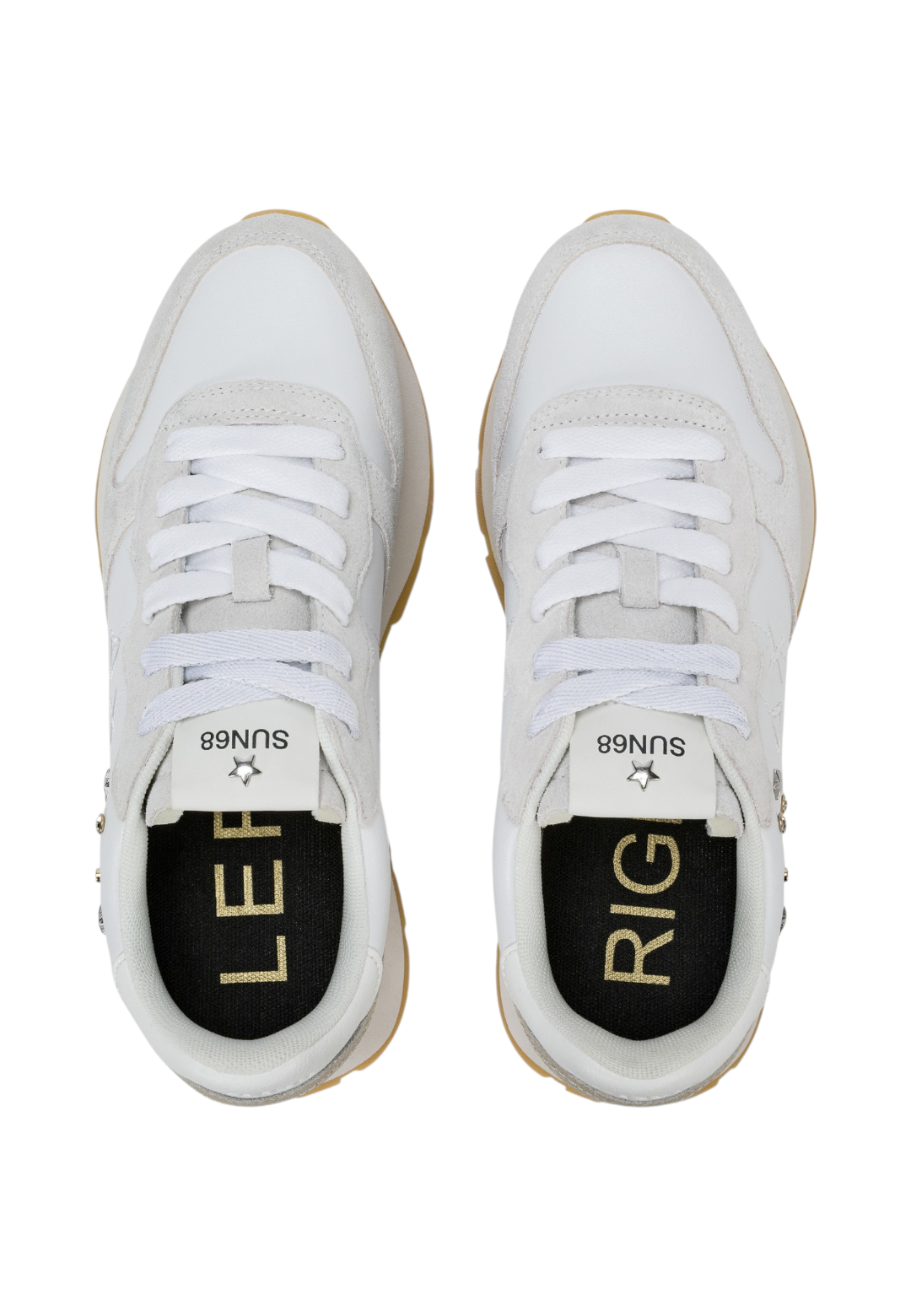 Sneakers Basse Donna Sun68 Stile Running, Nylon E Suede, Borchie Ally Studs Z46206