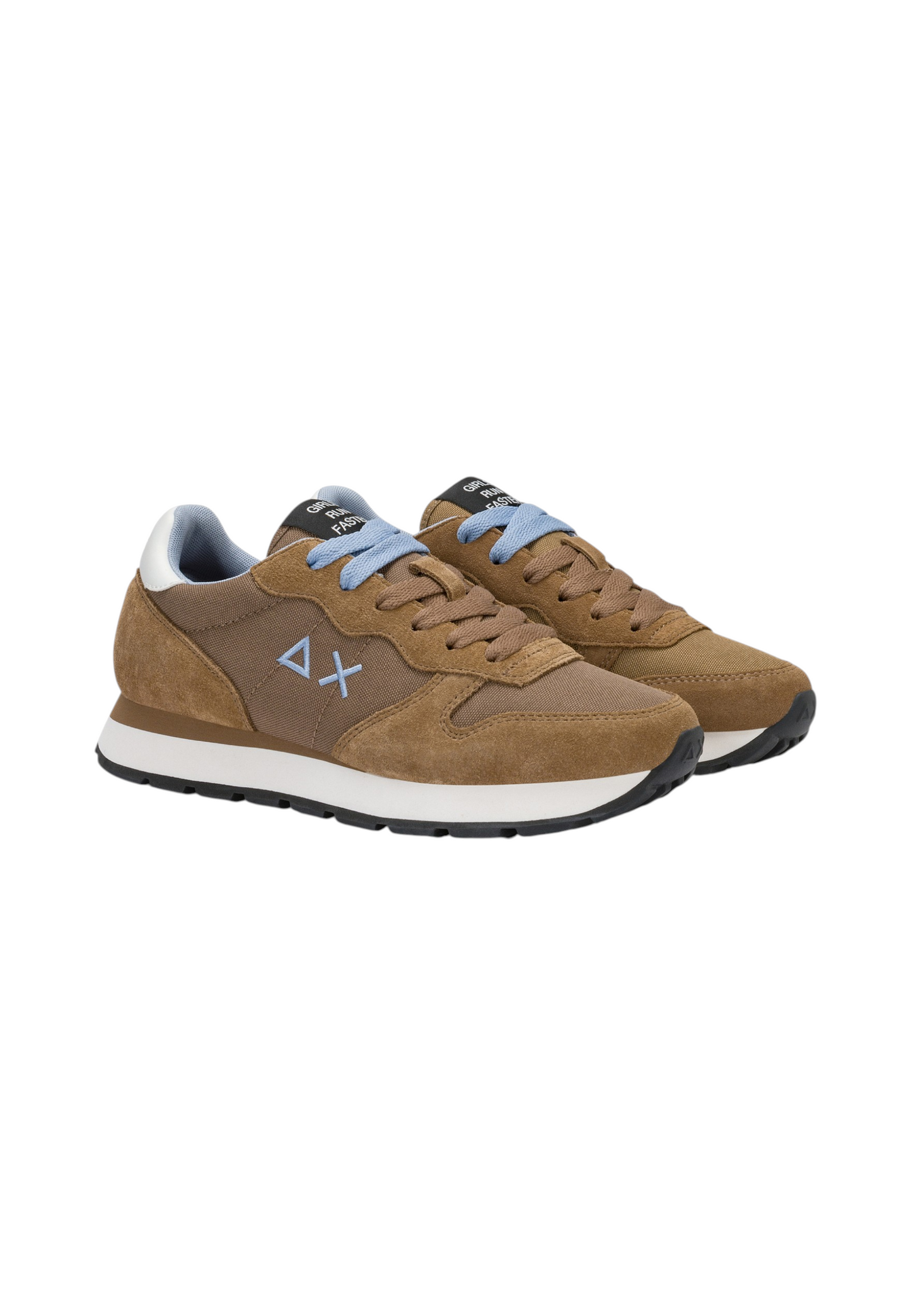 Sneakers Basse Donna Sun68 Stile Running, Nylon E Suede, Logo Ricamato Ally Solid Z46201