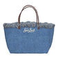 Borsa A Spalla Donna Mc2 Saint Barth Denim City Bag Fringe CBF0001