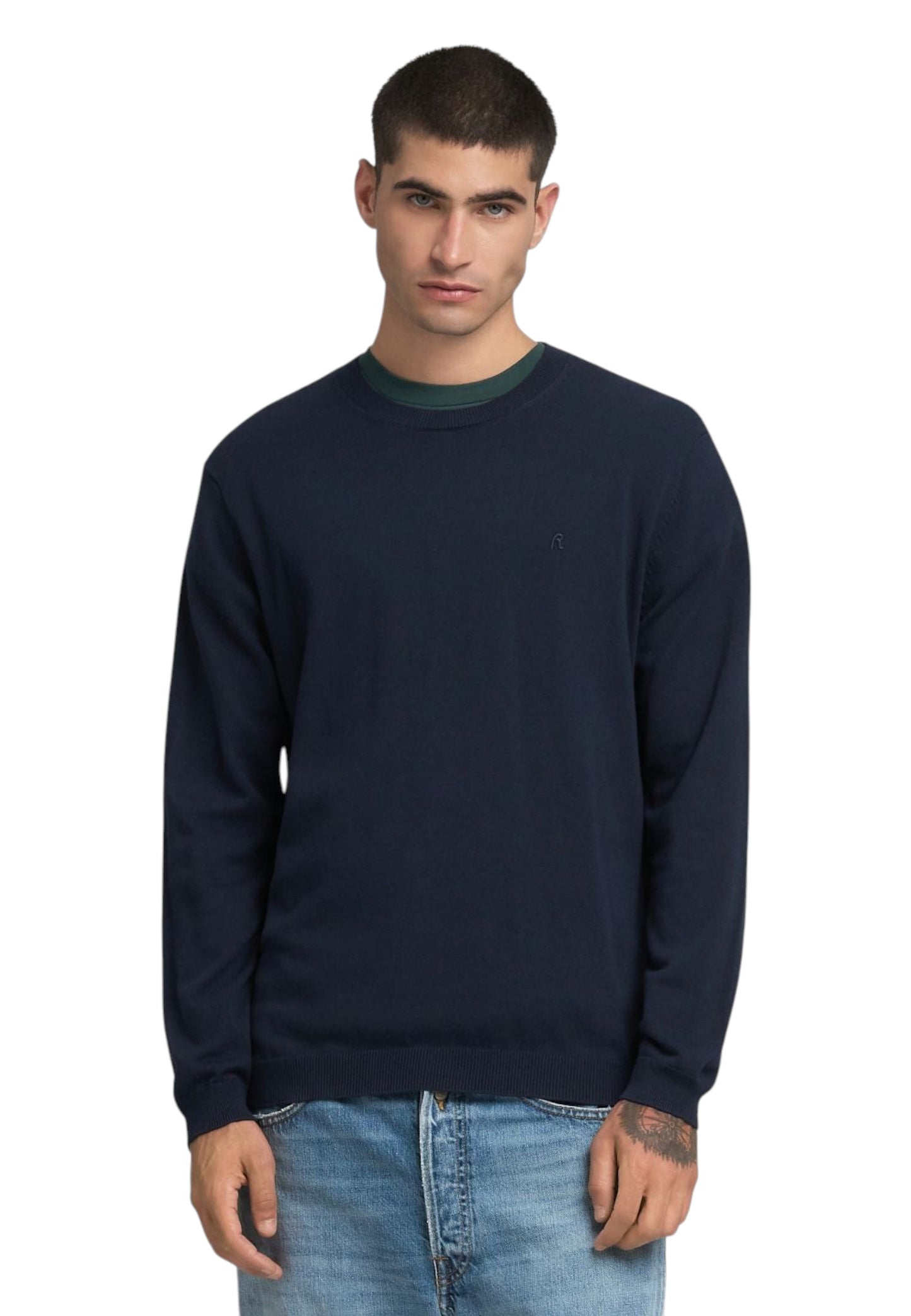 Maglia A Girocollo Uomo Replay Con Ricamo R  UK4851.000.G22578