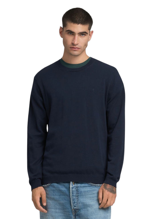 Maglia A Girocollo Uomo Replay Con Ricamo R  UK4851.000.G22578