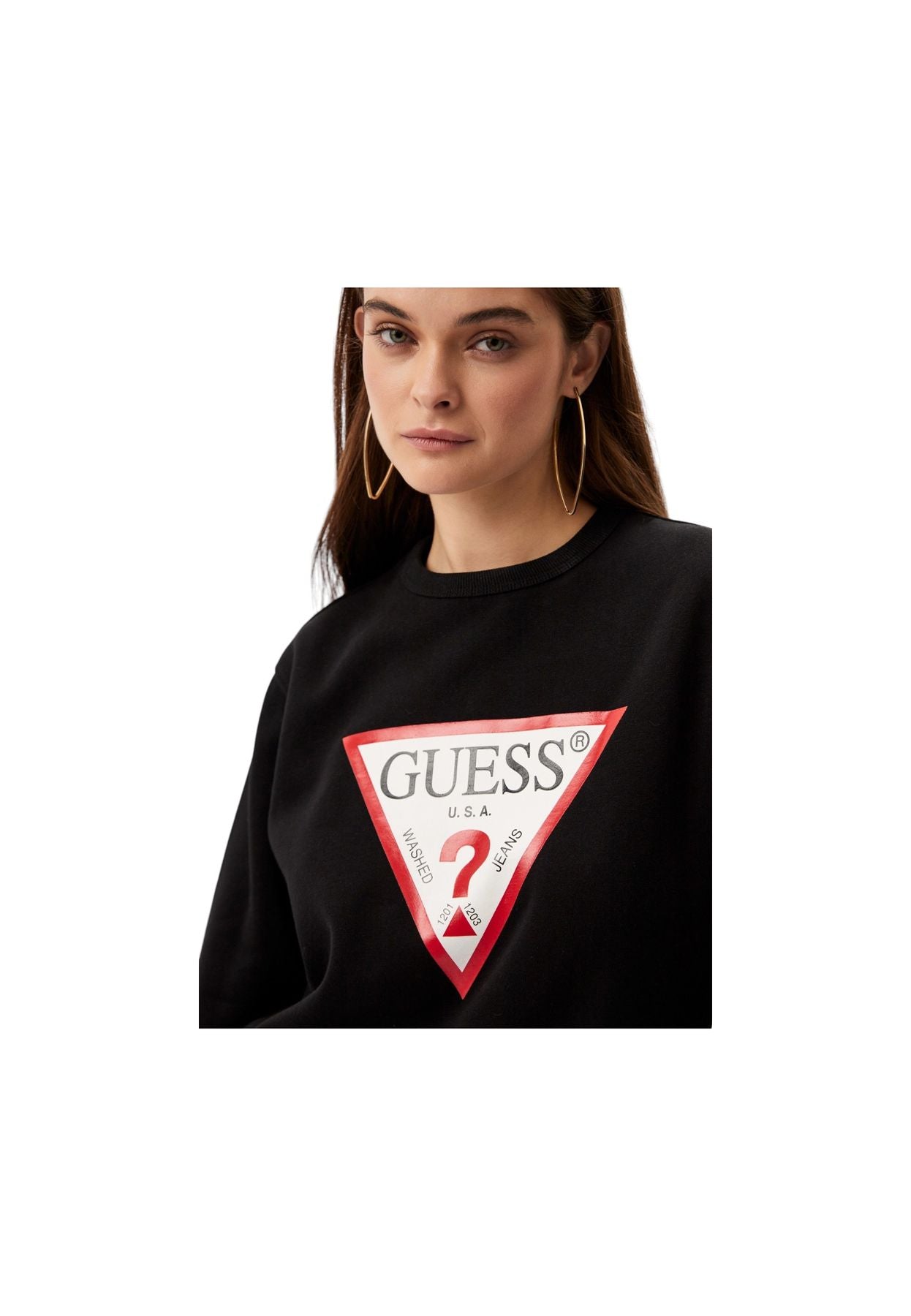 Felpa A Girocollo Donna Guess  Original Fleece W2YQ16KBA11