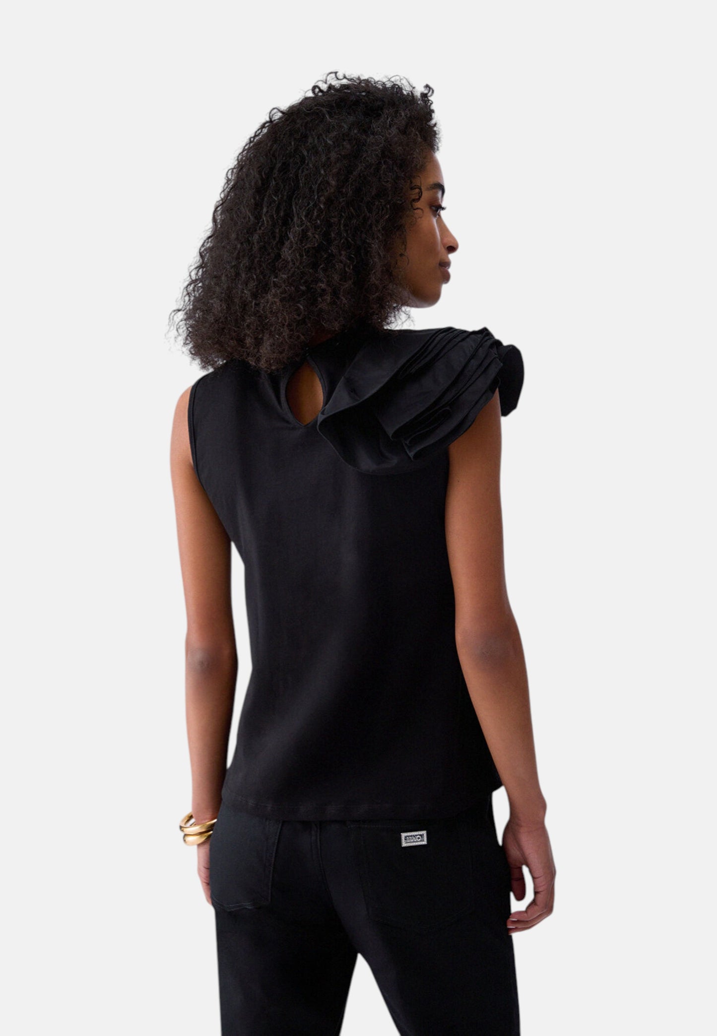 T-Shirt Manica Corta Donna Liu Jo Con Volant  CA6385J6308
