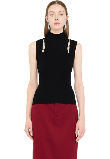 Maglia Collo Alto Donna Liu Jo Senza Maniche  MF5033MS99E