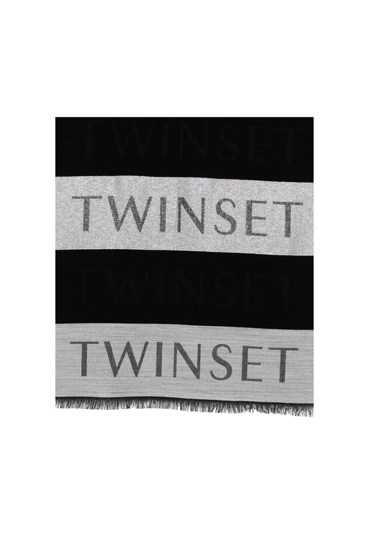 Sciarpa  Donna Twinset Tessuto Lurex Con Logo E Bande  242TO503A