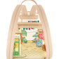 Zaino  Donna Braccialini Zaino compatto, Singolo con tracolle regolabili, Chiusura con zip, Due tasche interne, una con zip e una aperta, Stampa Cartoline dedicata a Napoli, Dimensioni: 25 x 11 x 29 Cm Cartoline Napoli B19166YY