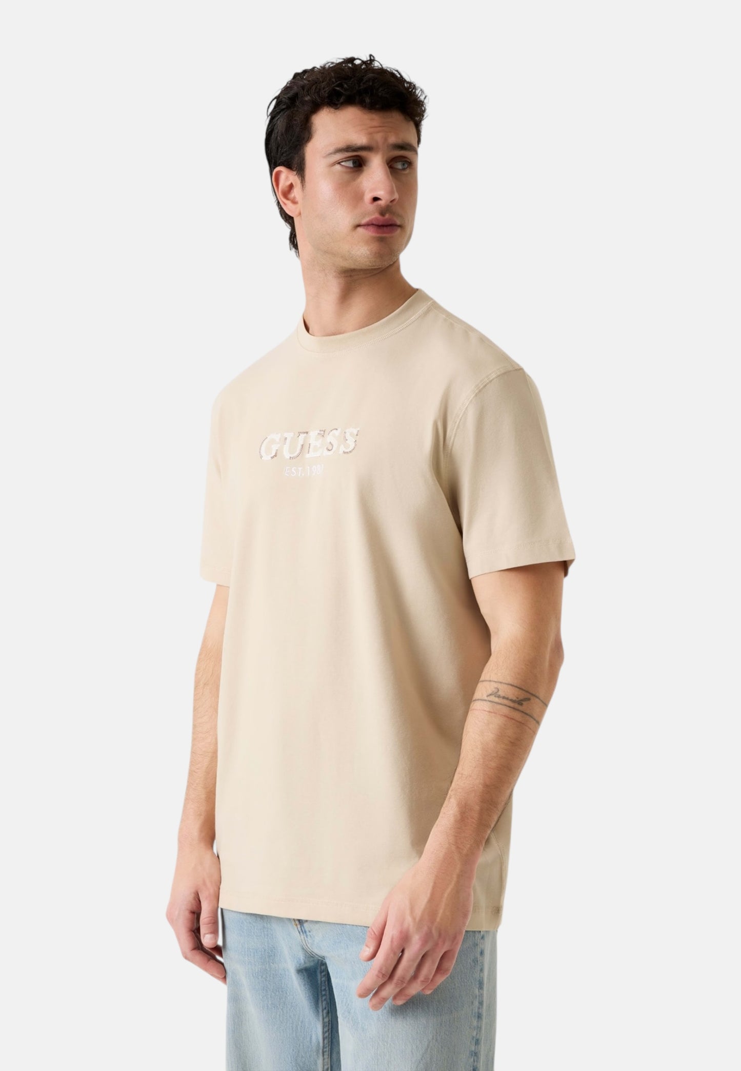 T-Shirt Manica Corta Uomo Guess  uess Logo Contrast Stit M6GI16K3032