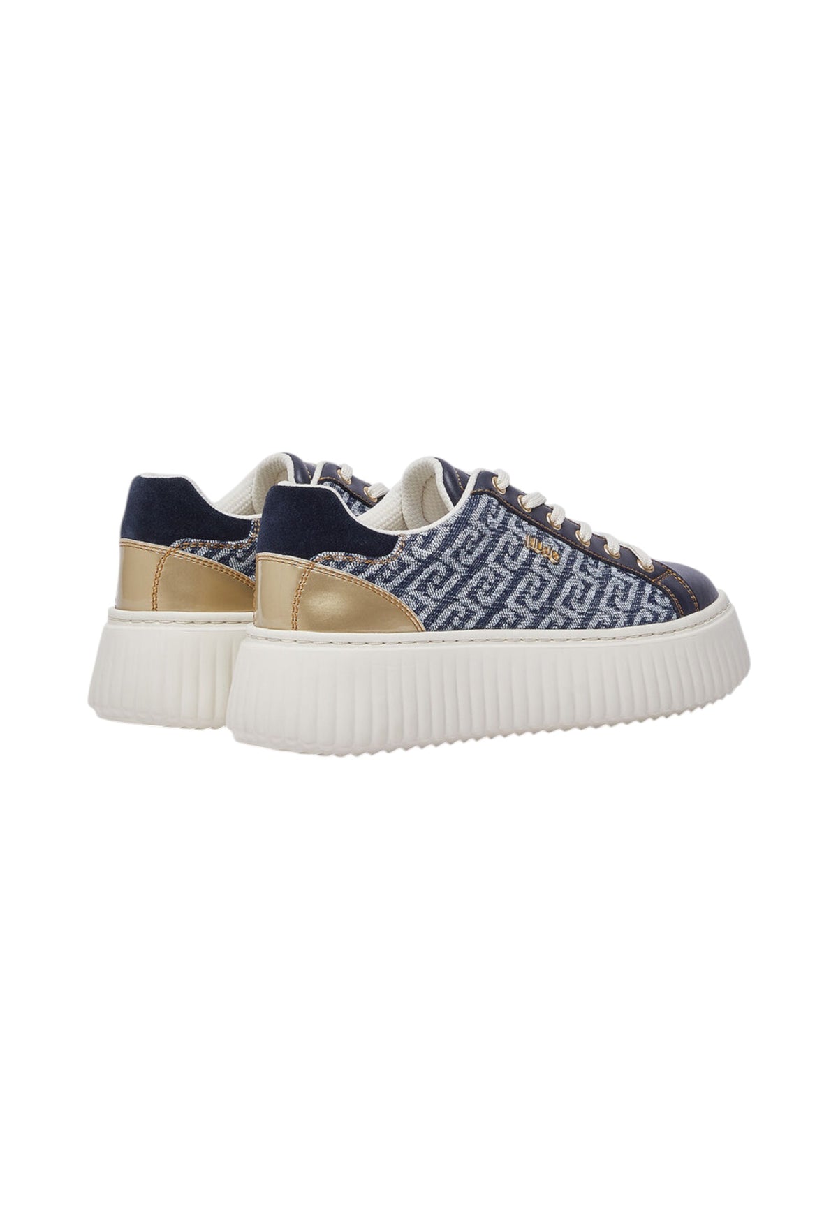 Sneakers Basse Donna Liu Jo In Denim Monogram Con Platform Elodie 01 BF6059TX561