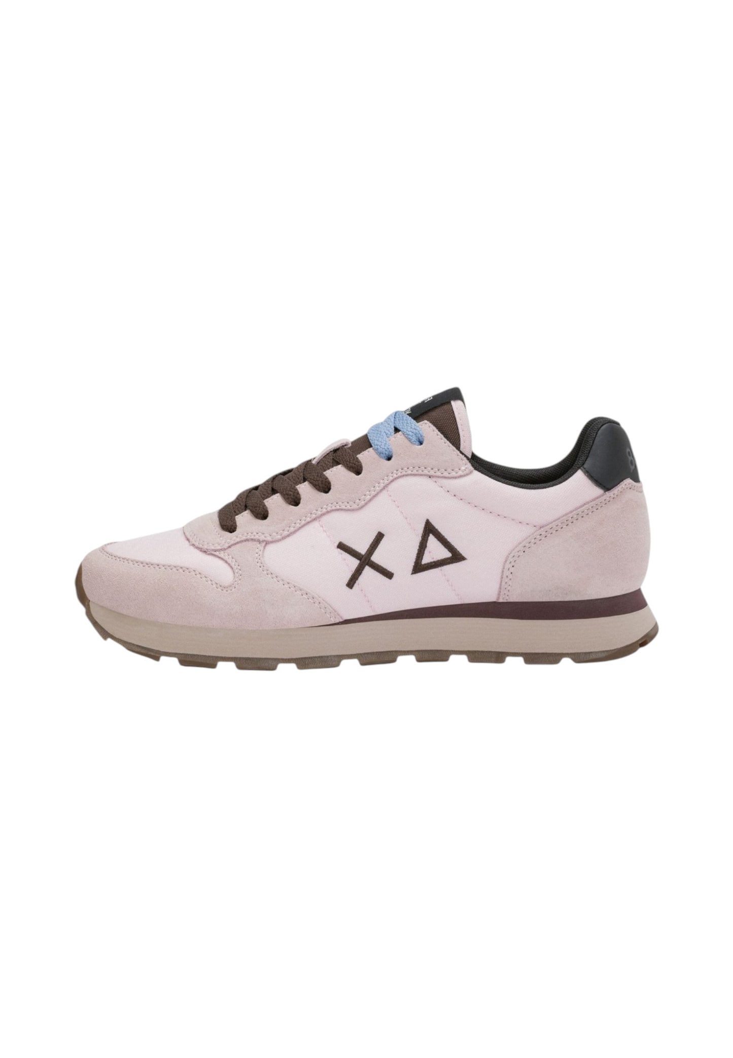 Sneakers Basse Uomo Sun68 Stile Running, Logo Ricamato, Nylon E Suede Tom Solid Z46101