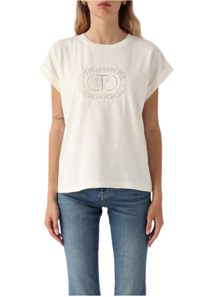 T-Shirt Manica Corta Donna Twinset Con Ricamo  241TT2144