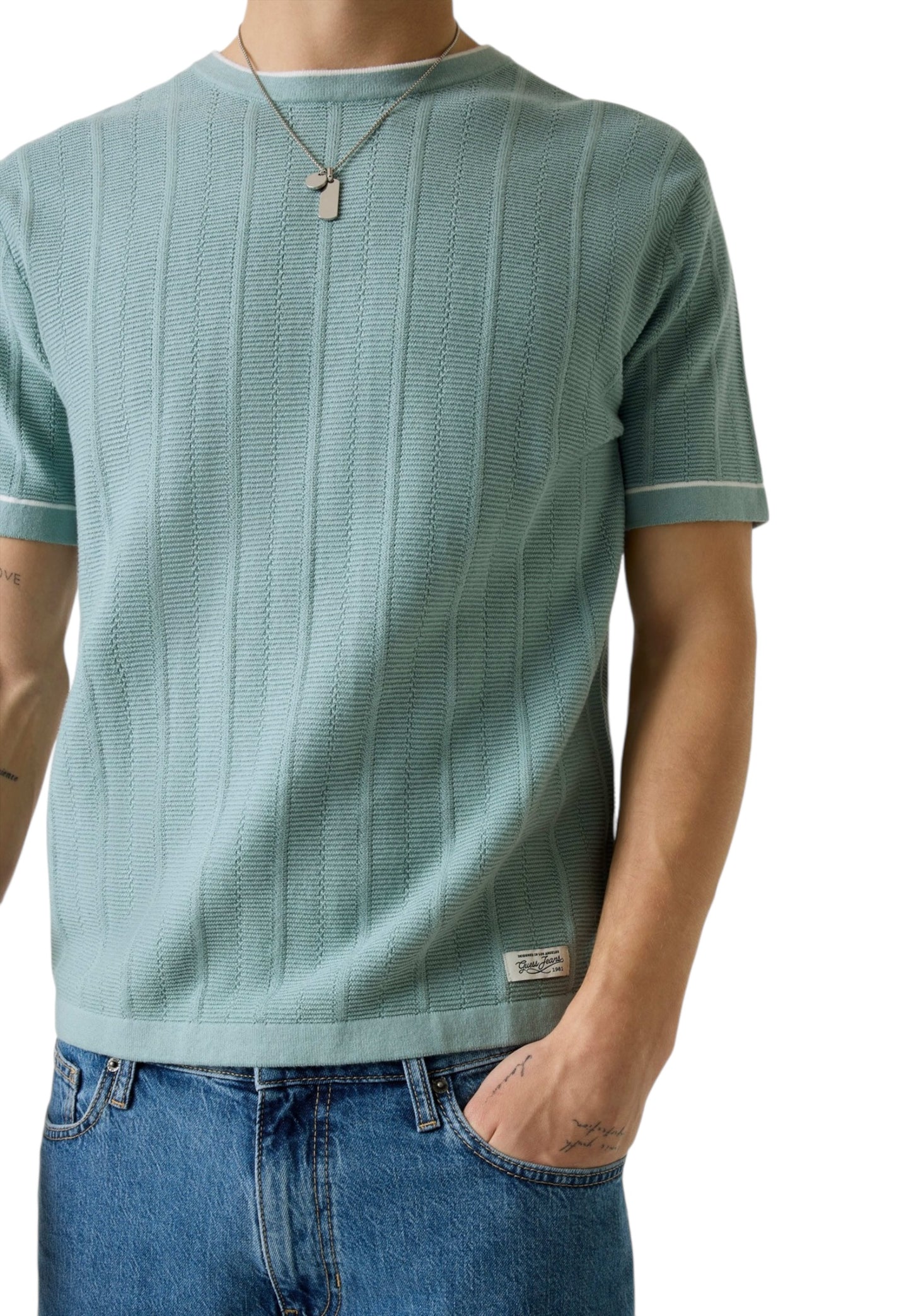 Maglia A Girocollo Uomo Guess Manica Corta Gj Stitched M6GR00Z4511