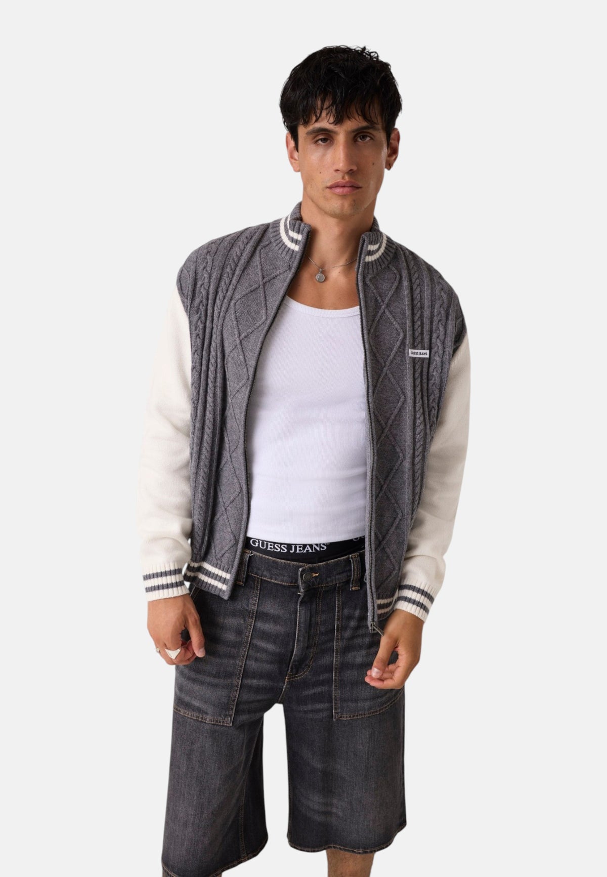 Giacca Bomber Uomo Guess In Maglia, Manica lunga, Zip intera Gj M6BR09Z1232