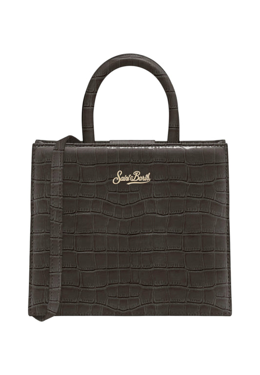 Borsa A Mano Donna Mc2 Saint Barth Printed Croco Leather Shop Bag Midi SHBM0001