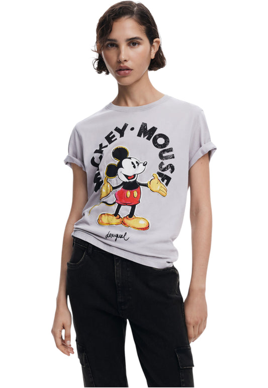 T-Shirt Manica Corta Donna Desigual Con Stampa Mickey Mouse