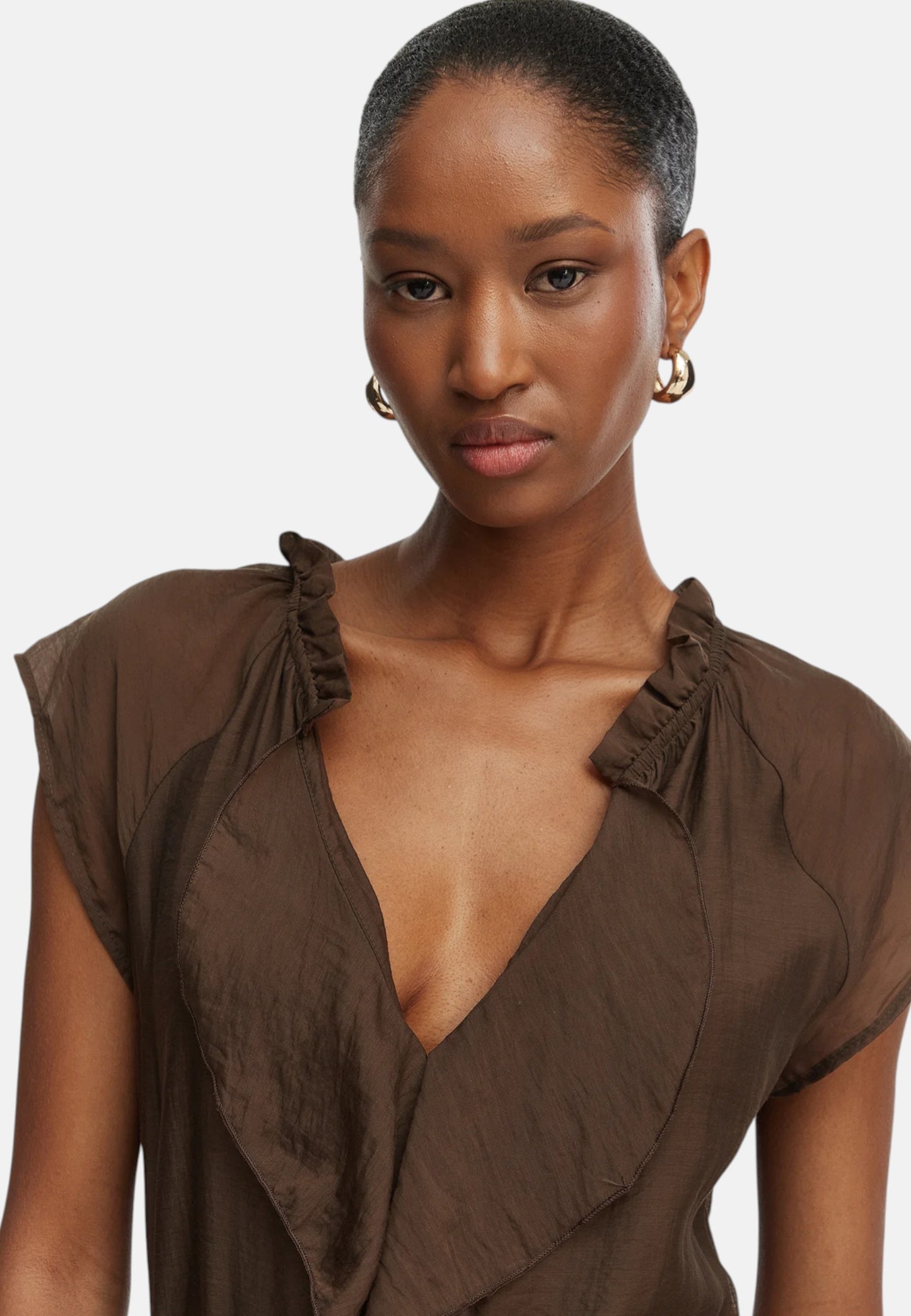 Vestito Lungo Donna Guess  Maelys Ruffled W6GK87W2111
