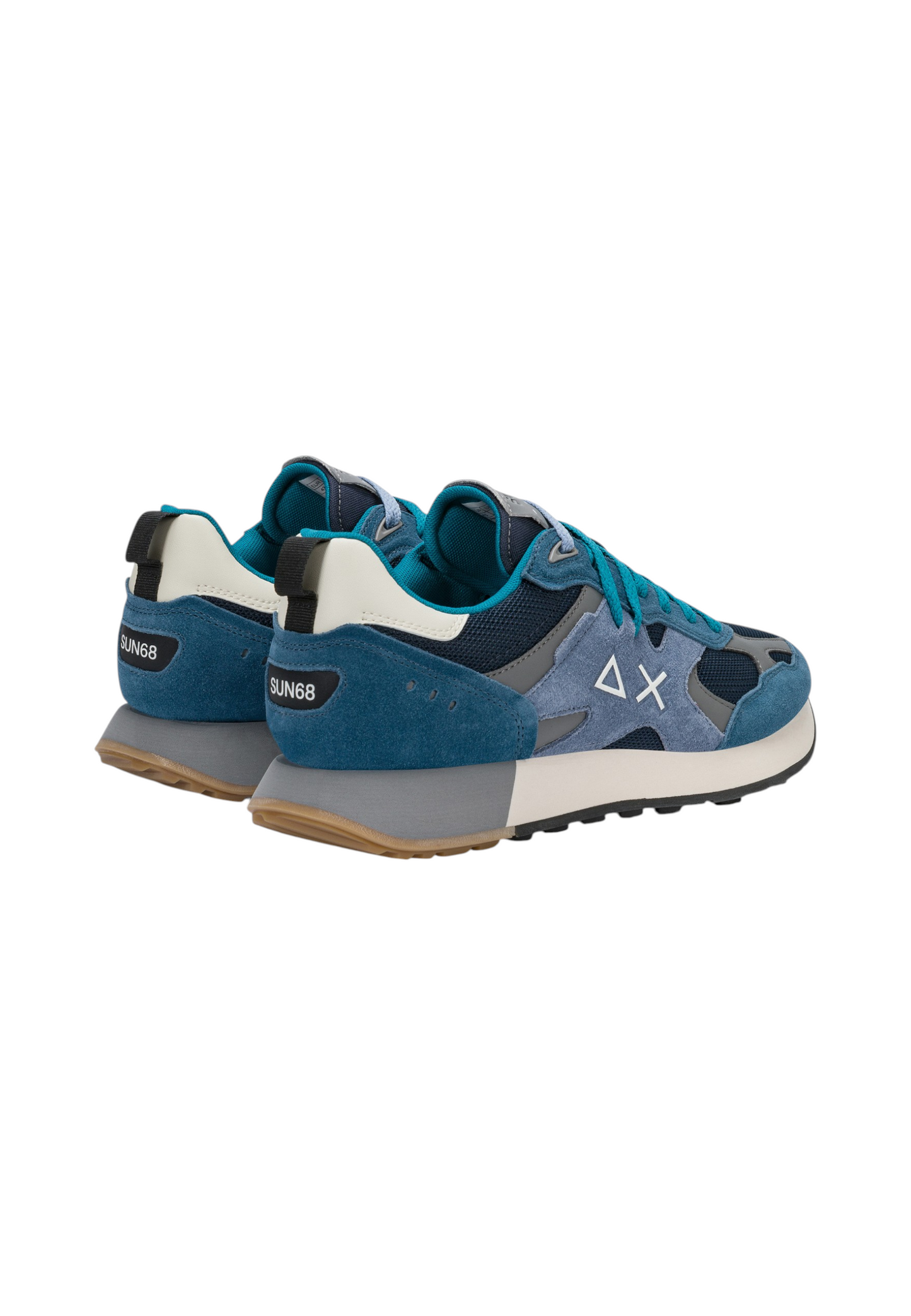 Sneakers Basse Uomo Sun68 Stile Running, Nylon E Suede, Maxi Logo, Outdoor Jaki Outdoor Z46124