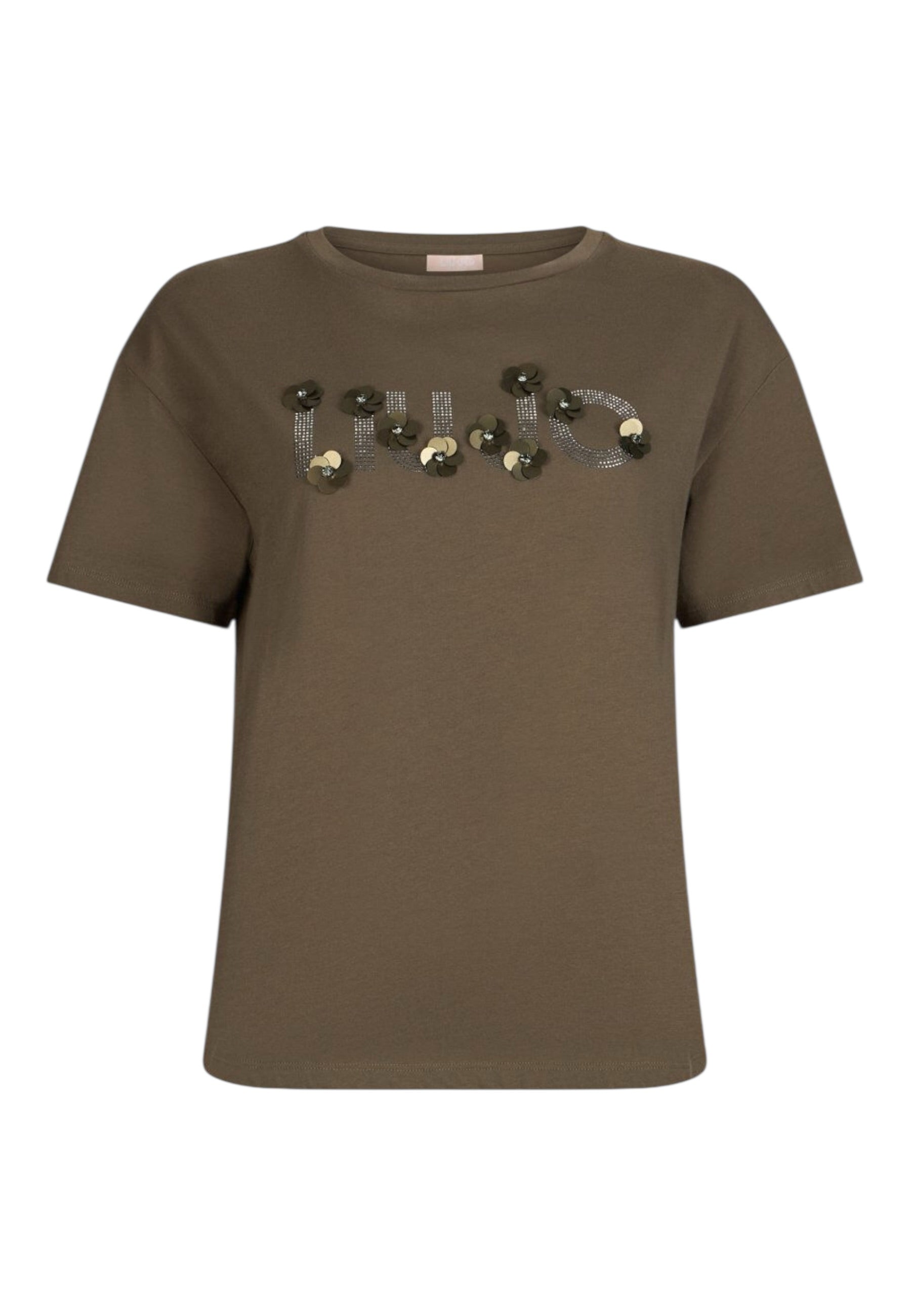 T-Shirt Manica Corta Donna Liu Jo LiuJo Sequins Floral Eco Line WA6238JS923