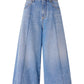 Jeans Wide Leg Donna Pinko Bermuda Cloudy Blue Denim Burkina 104646A32Q
