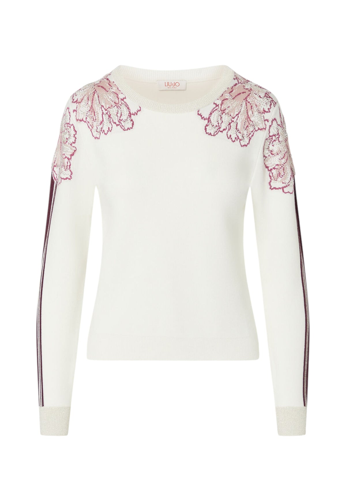Maglia A Girocollo Donna Liu Jo Con Ricamo Floreale E Paillettes  TF6094MS49I