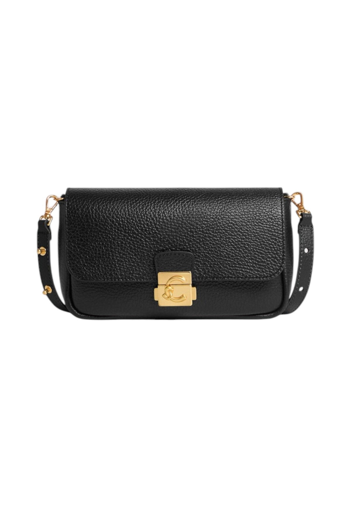 Borsa A Tracolla Donna Coccinelle Mini Bag, Pelle con grana, Chiusura con dettaglio lock C-Me Lock E5U4K520101