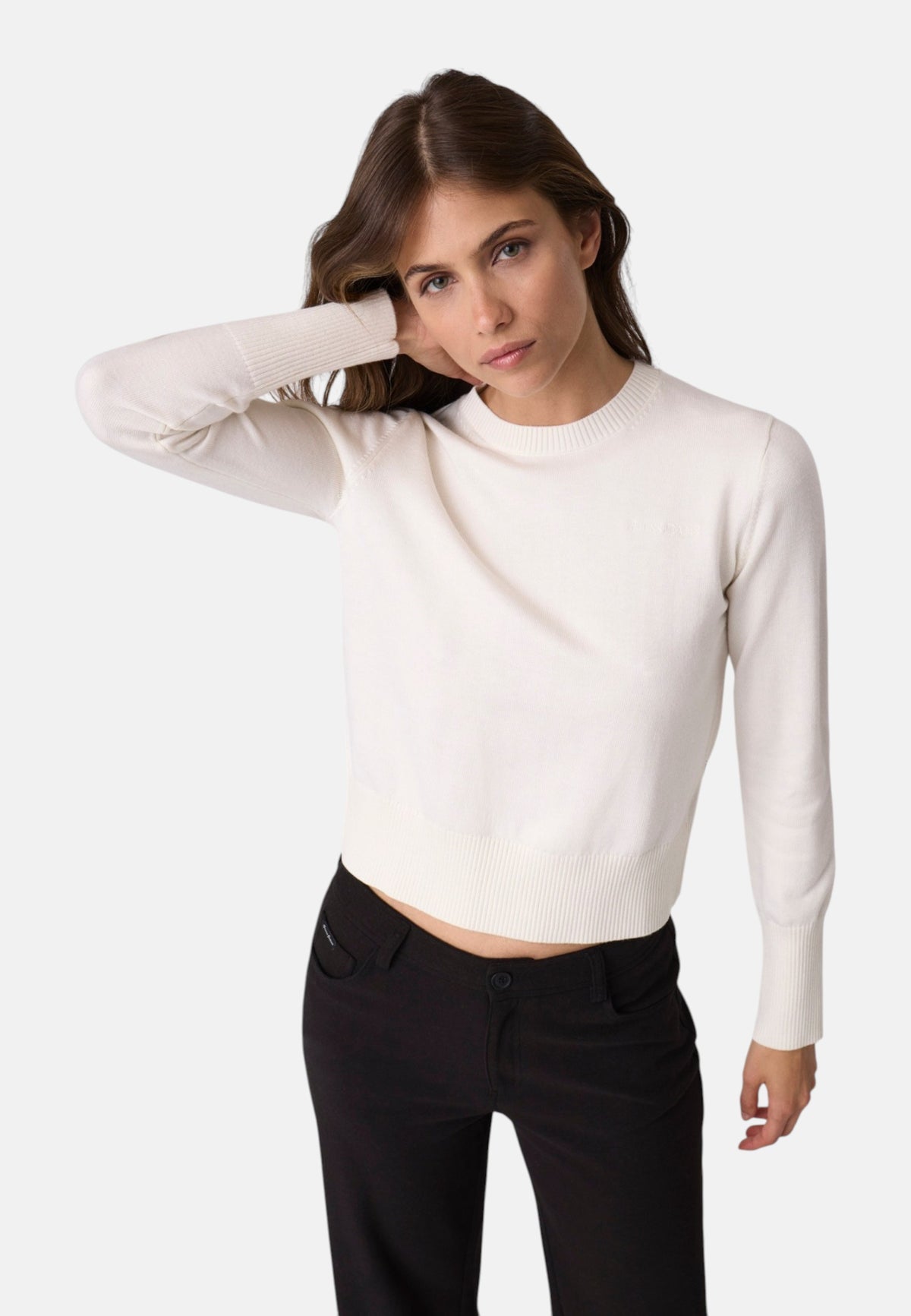 Maglione A Girocollo Donna Guess Logo ricamato Gj W4BR83Z3HO2