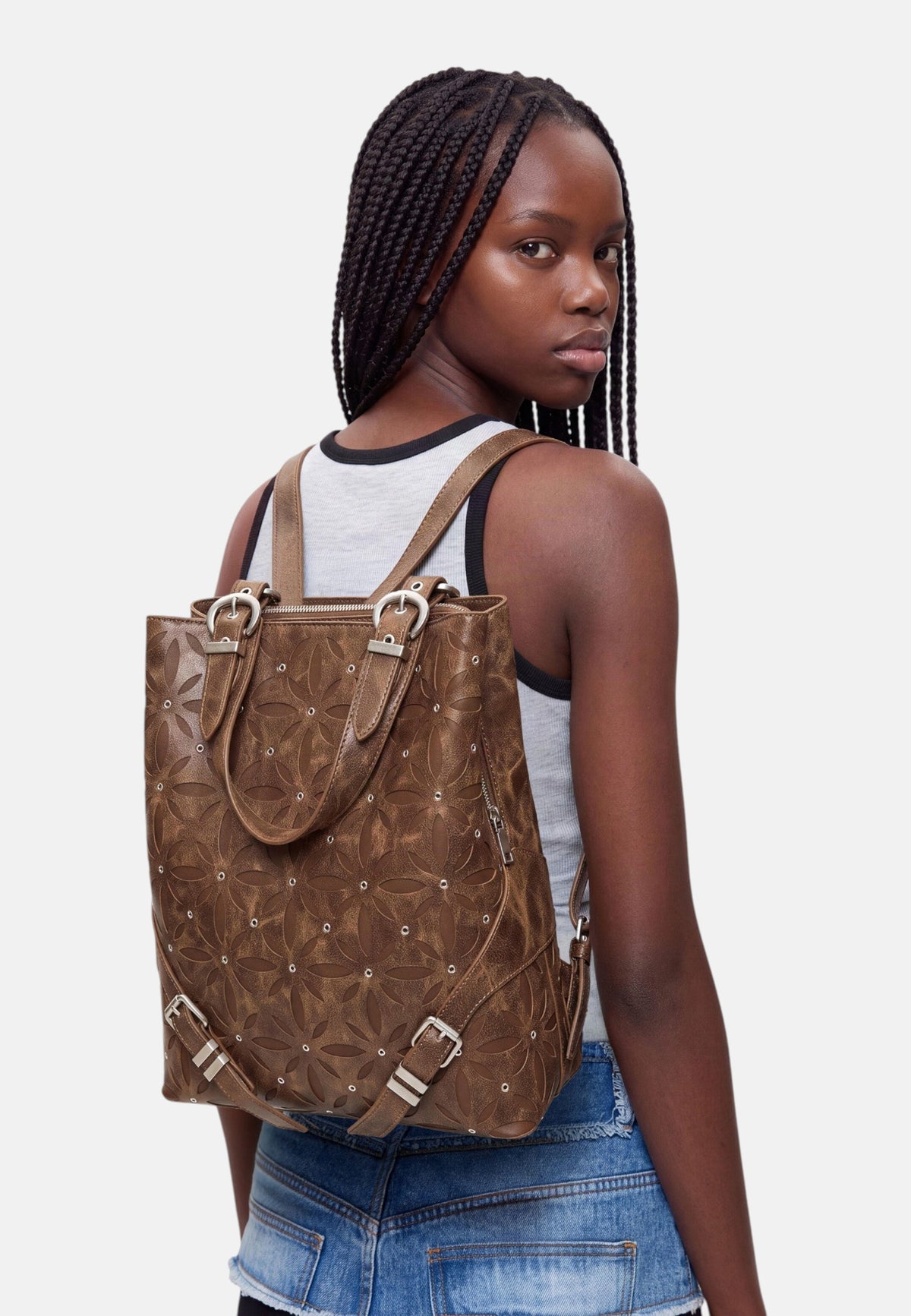 Zaino  Donna Desigual Piccolo, Effetto pelle, Con tracolla Coriolis Sumy Straight Camel 26WAKP32