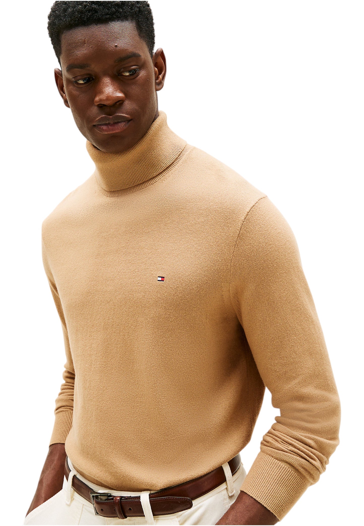 Maglione Collo Alto Uomo Tommy Hilfiger Organic Cotton Cashmere Pima MW0MW28048