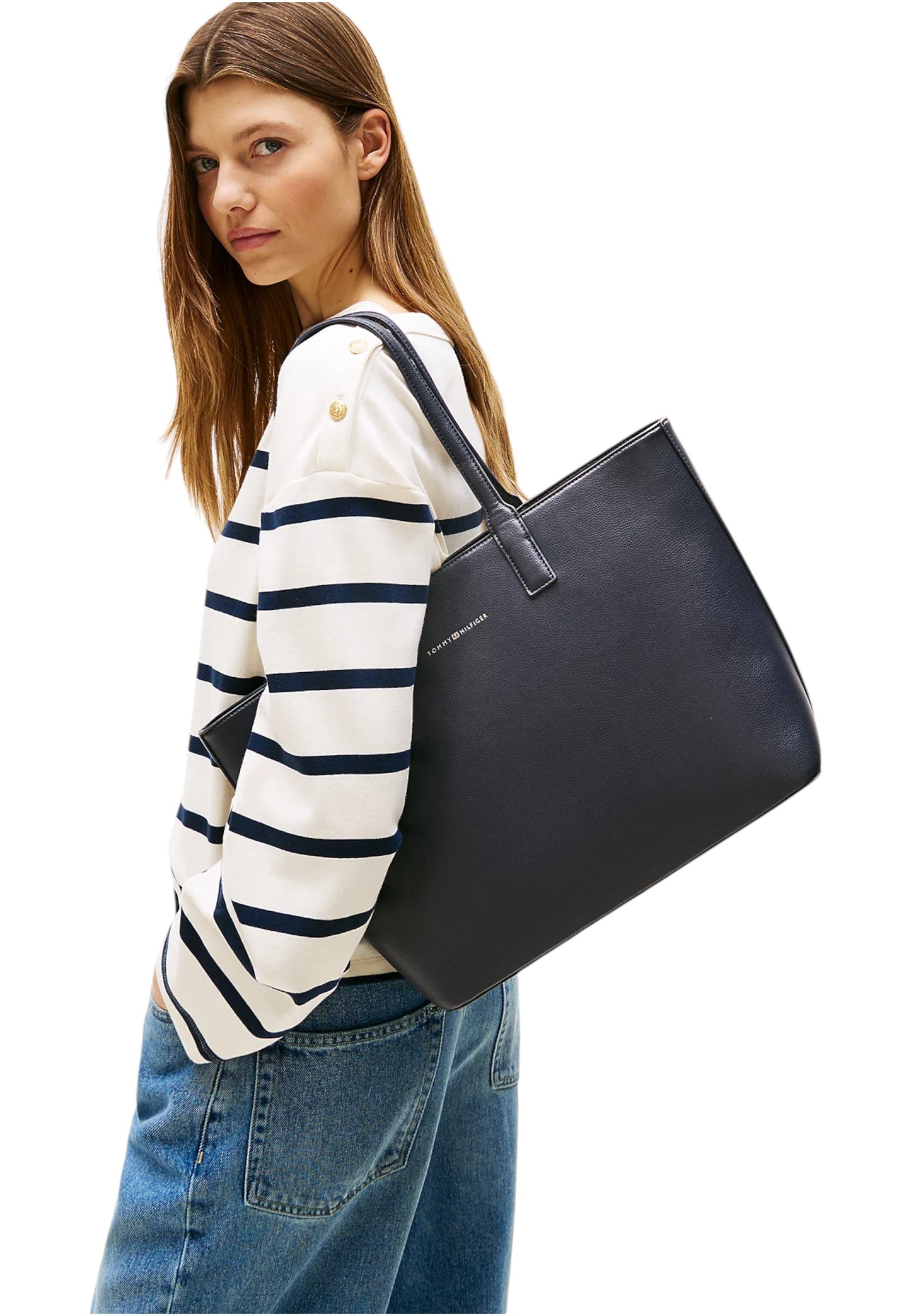 Borsa A Spalla Donna Tommy Hilfiger Tote Th Logotape